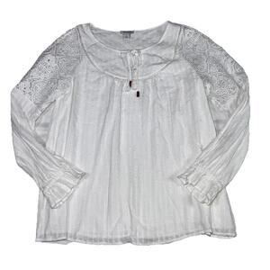SUNDANCE Blouse Size S White Poet Sleeve Peasant Top Tunic Cottagecore Bohemian